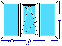 Пластиковое окно 1500×1000 мм
