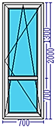 Пластиковая дверь 700×2000 мм
