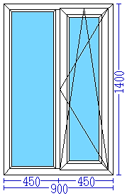 Пластиковое окно 900×1400 мм