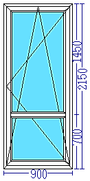 Пластиковая дверь 900×2150 мм
